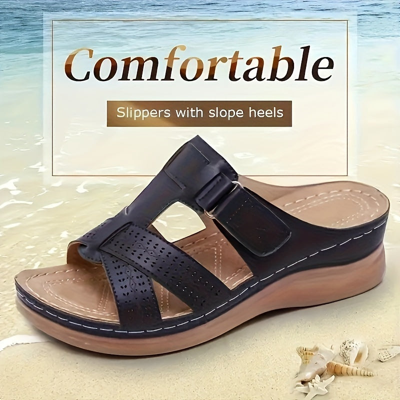 Lyra | Criss-Cross Strap Wedge Sandals