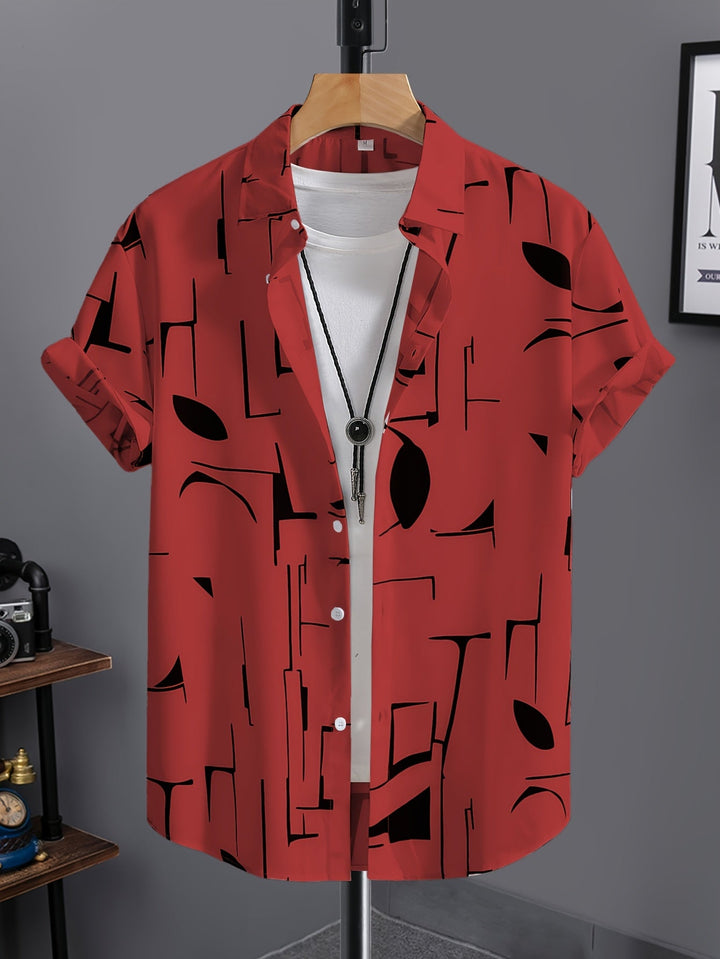 Calder | Men's Beach Print Short Sleeve Shirt