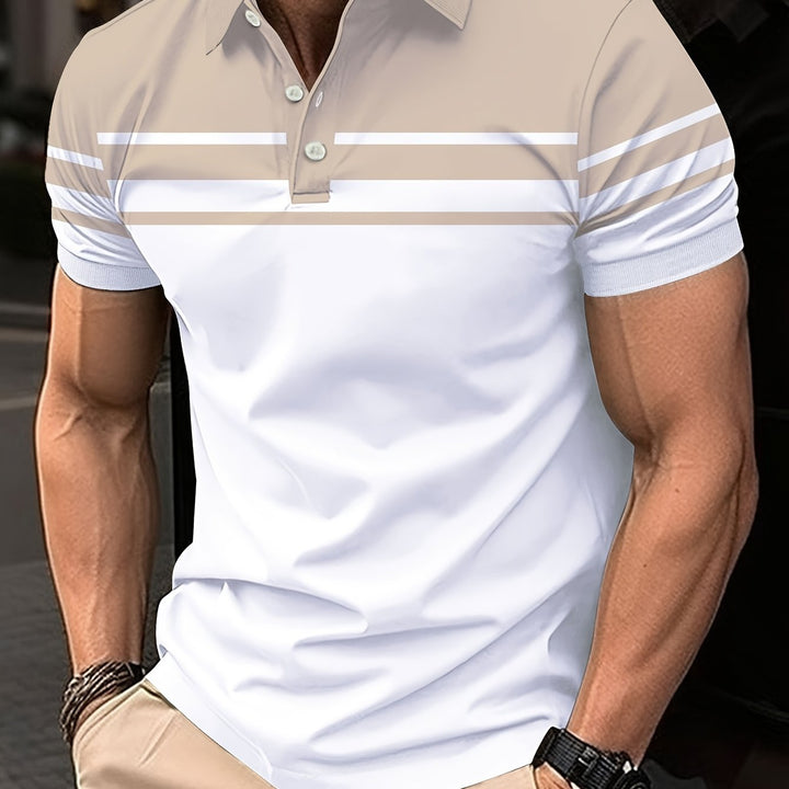 Crane | Men's Chest Stripe Short Sleeve Polo Shirt