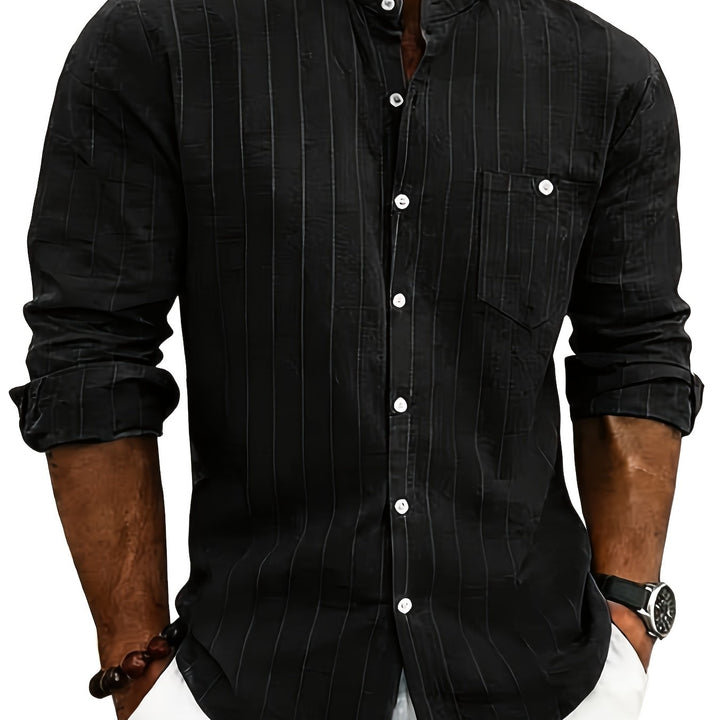 Auden | Men's Retro Striped Linen Shirt