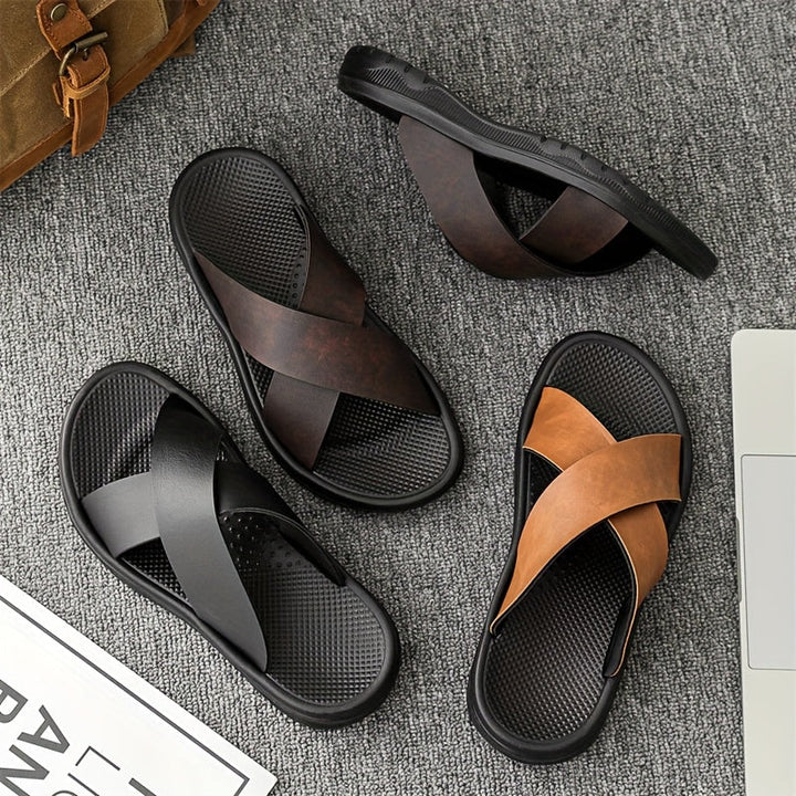 Slater | Men's Embossed Slide Sandals