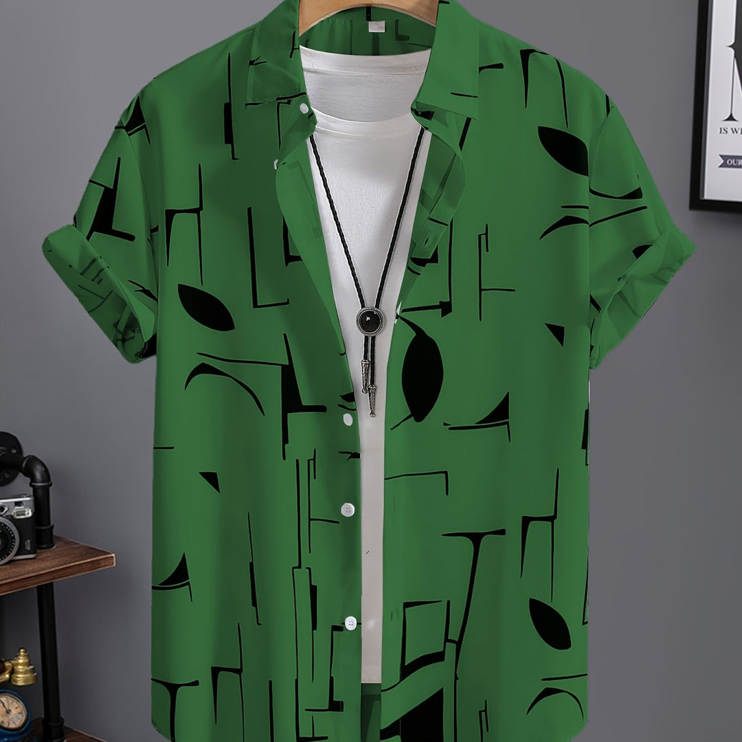 Calder | Men's Beach Print Short Sleeve Shirt