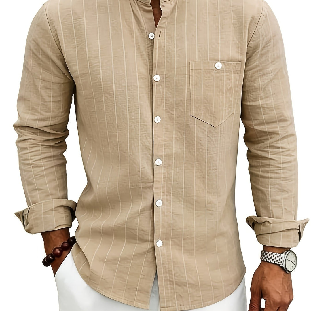 Auden | Men's Retro Striped Linen Shirt