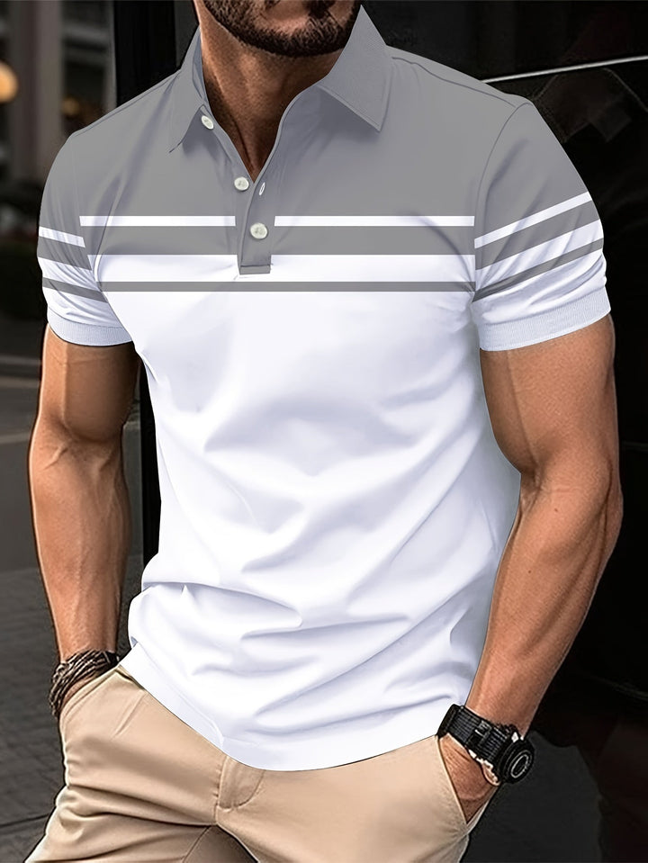 Crane | Men's Chest Stripe Short Sleeve Polo Shirt