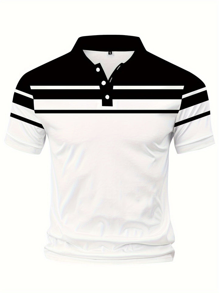 Crane | Men's Chest Stripe Short Sleeve Polo Shirt