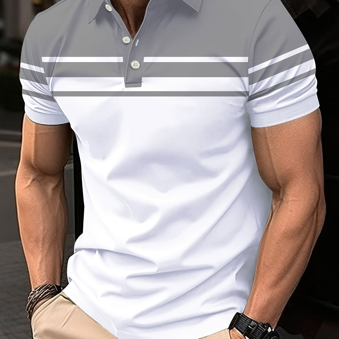 Crane | Men's Chest Stripe Short Sleeve Polo Shirt