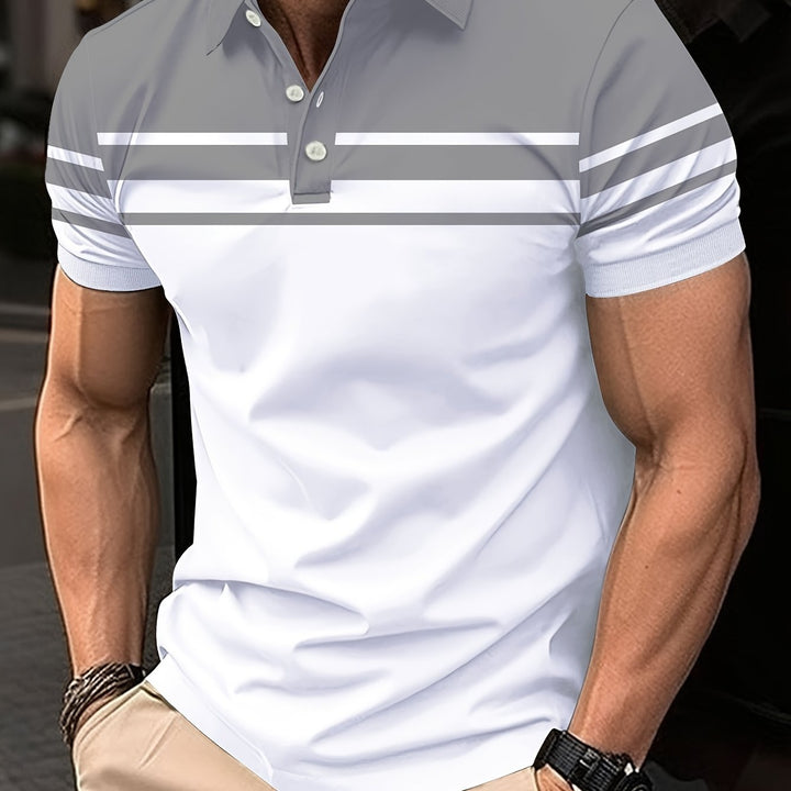 Crane | Men's Chest Stripe Short Sleeve Polo Shirt