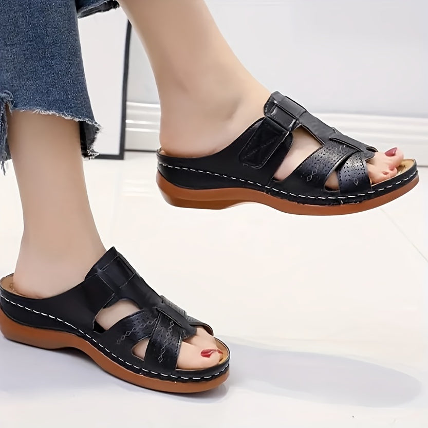 Lyra | Criss-Cross Strap Wedge Sandals