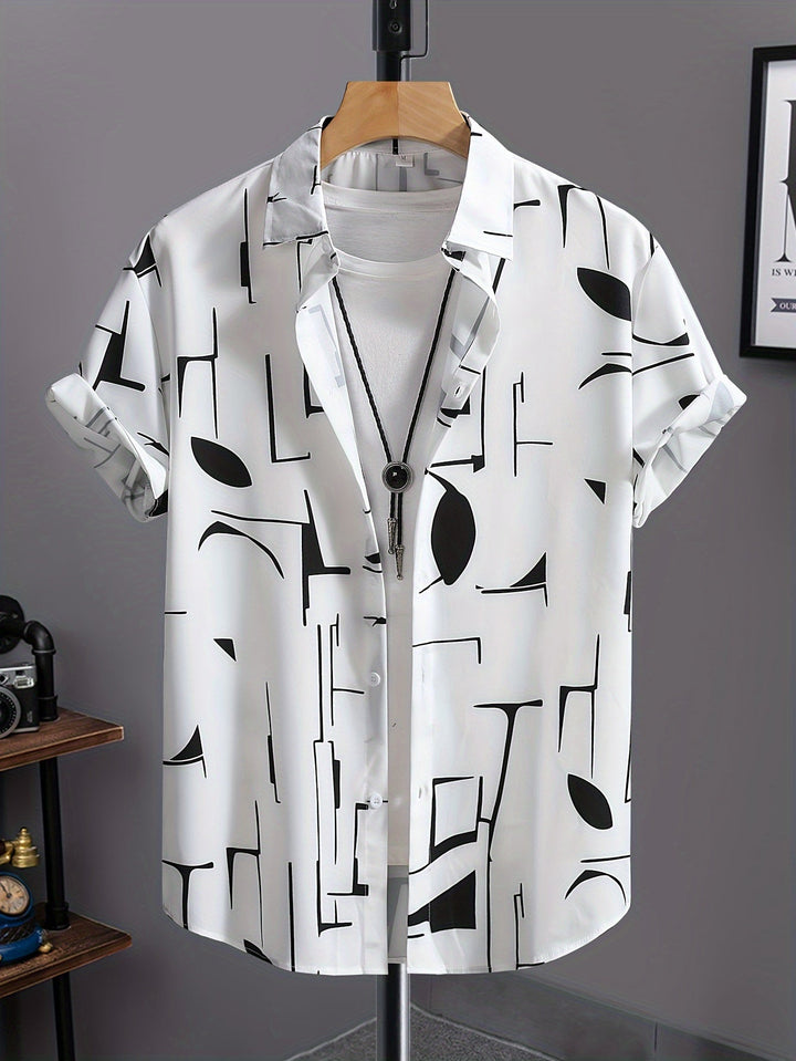 Calder | Men's Beach Print Short Sleeve Shirt