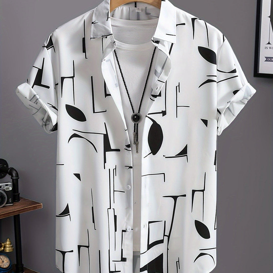 Calder | Men's Beach Print Short Sleeve Shirt