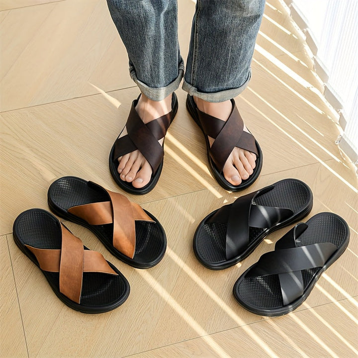 Slater | Men's Embossed Slide Sandals