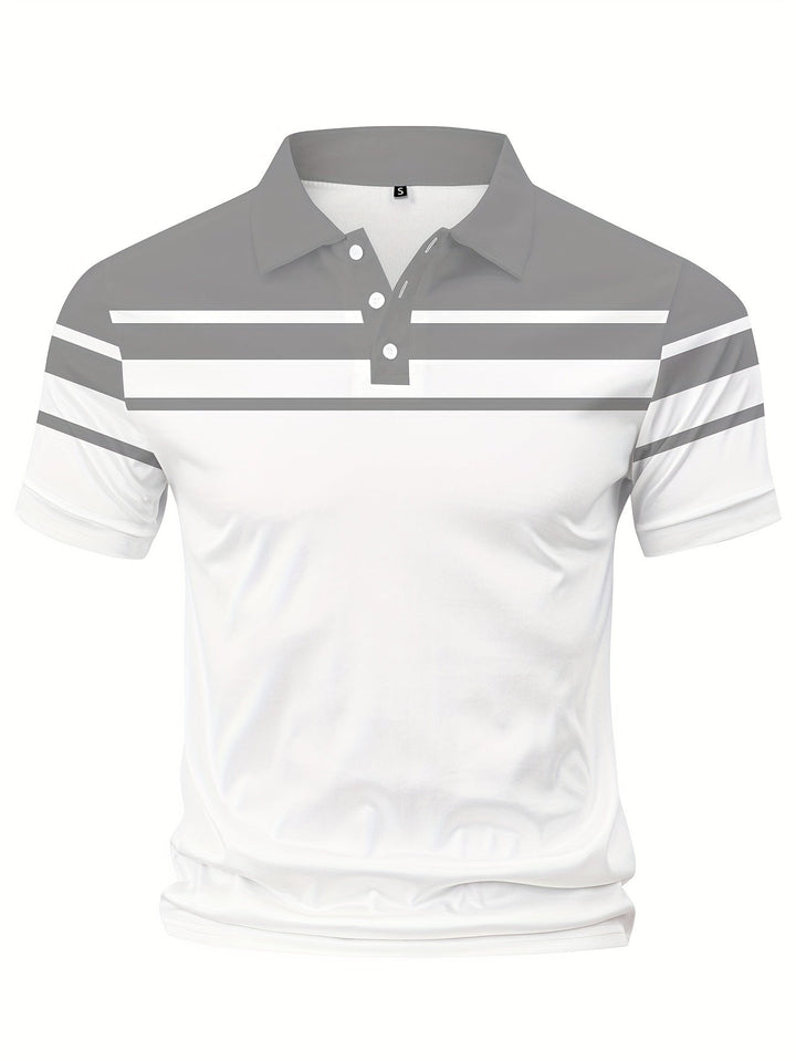 Crane | Men's Chest Stripe Short Sleeve Polo Shirt