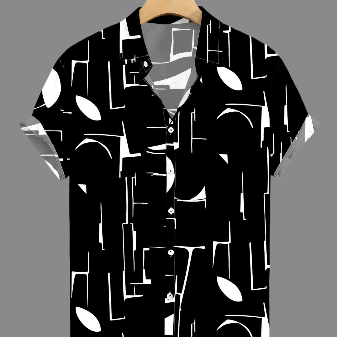 Calder | Men's Beach Print Short Sleeve Shirt