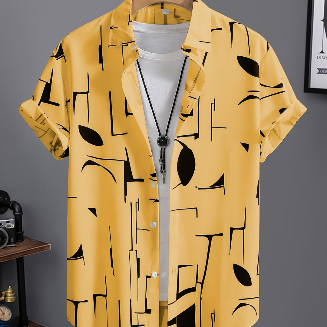Calder | Men's Beach Print Short Sleeve Shirt