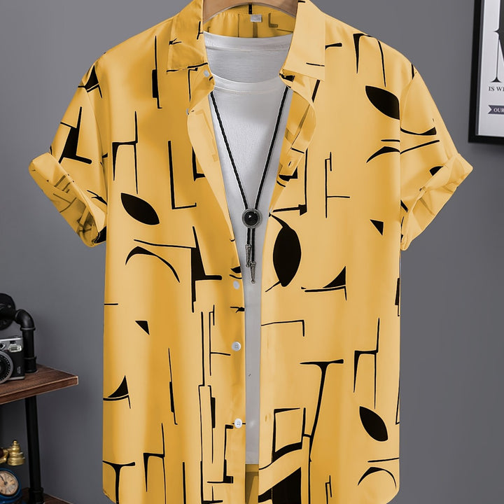 Calder | Men's Beach Print Short Sleeve Shirt
