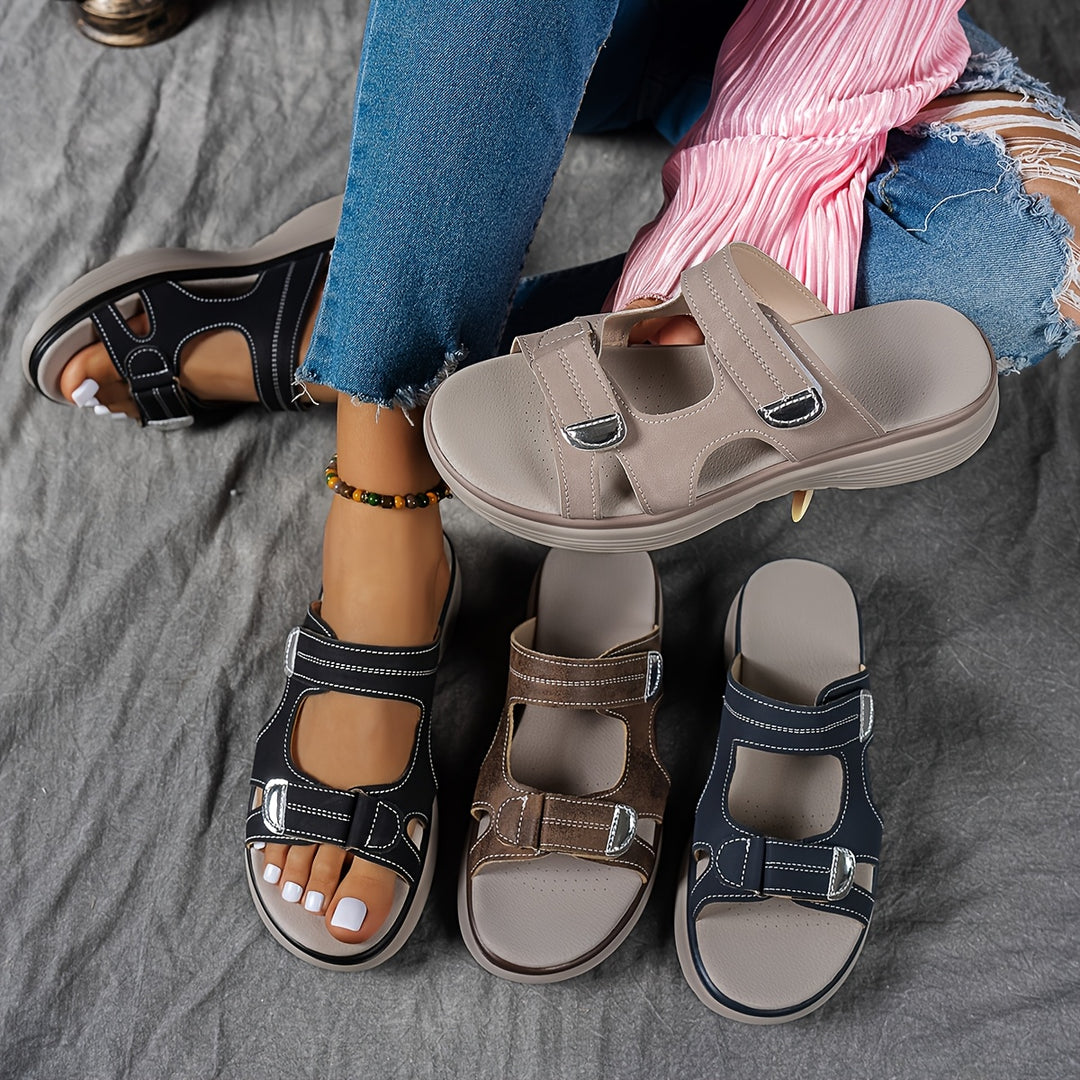 Zoe | Summer Casual Platform Solid Color Wedge Slippers