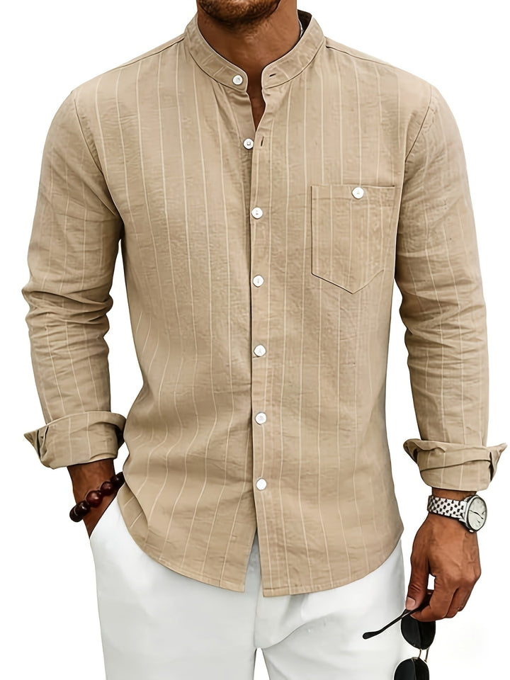 Auden | Men's Retro Striped Linen Shirt