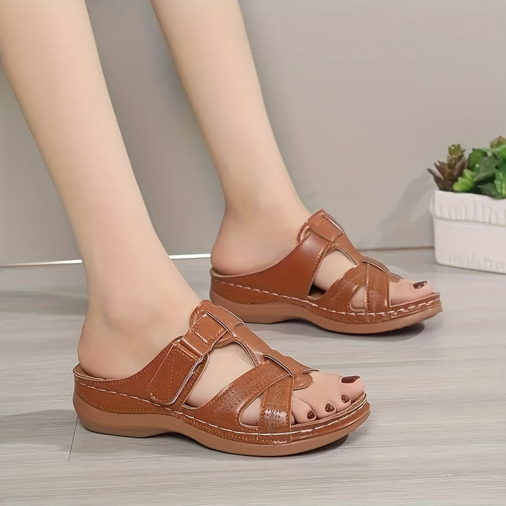 Lyra | Criss-Cross Strap Wedge Sandals
