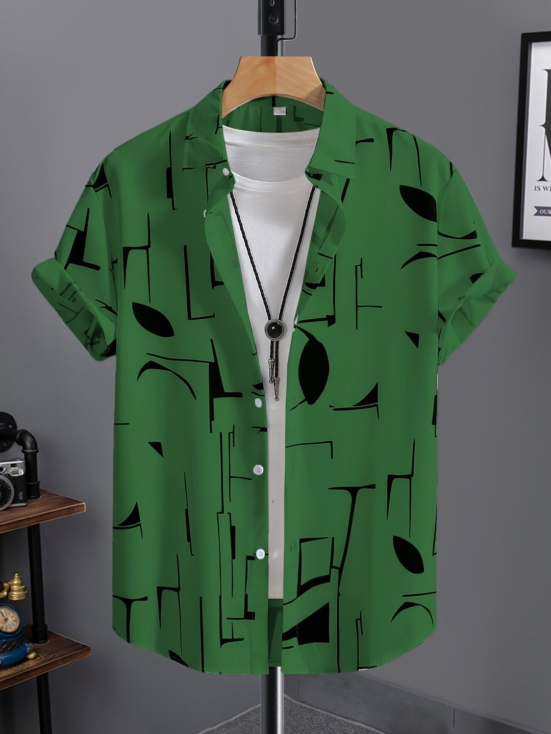Calder | Men's Beach Print Short Sleeve Shirt