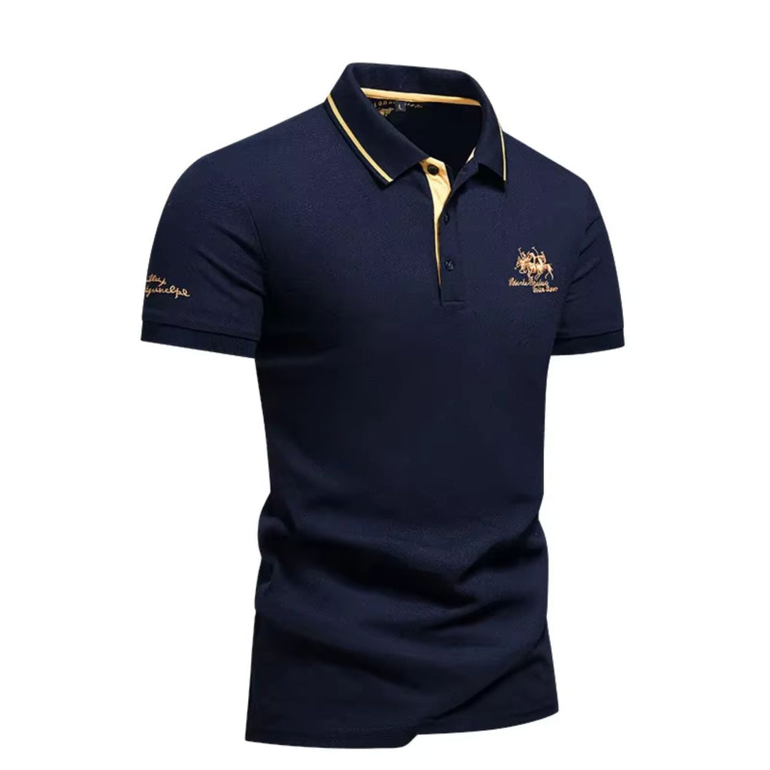 Sterling | Men's Embroidered Contrast Collar Polo Shirt