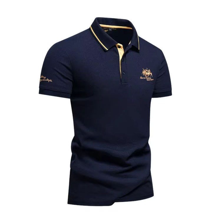 Sterling | Men's Embroidered Contrast Collar Polo Shirt