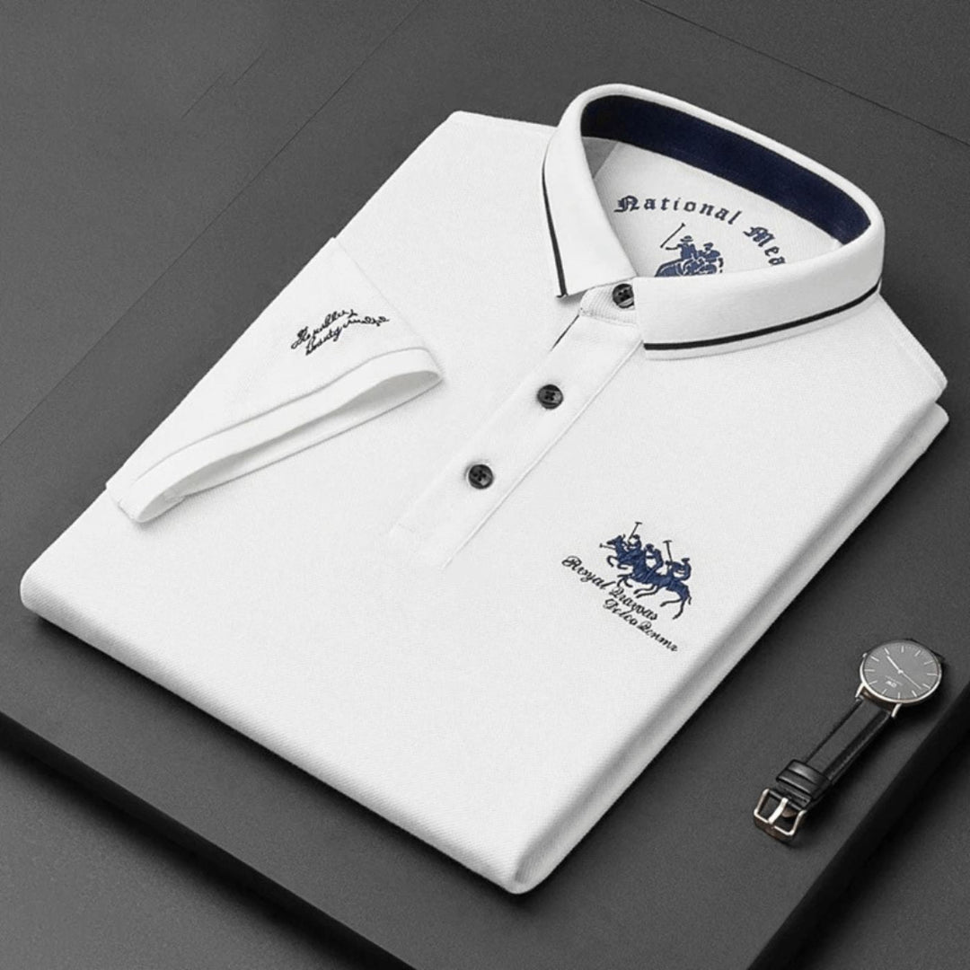 Sterling | Men's Embroidered Contrast Collar Polo Shirt