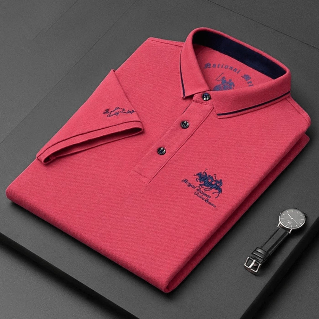 Sterling | Men's Embroidered Contrast Collar Polo Shirt