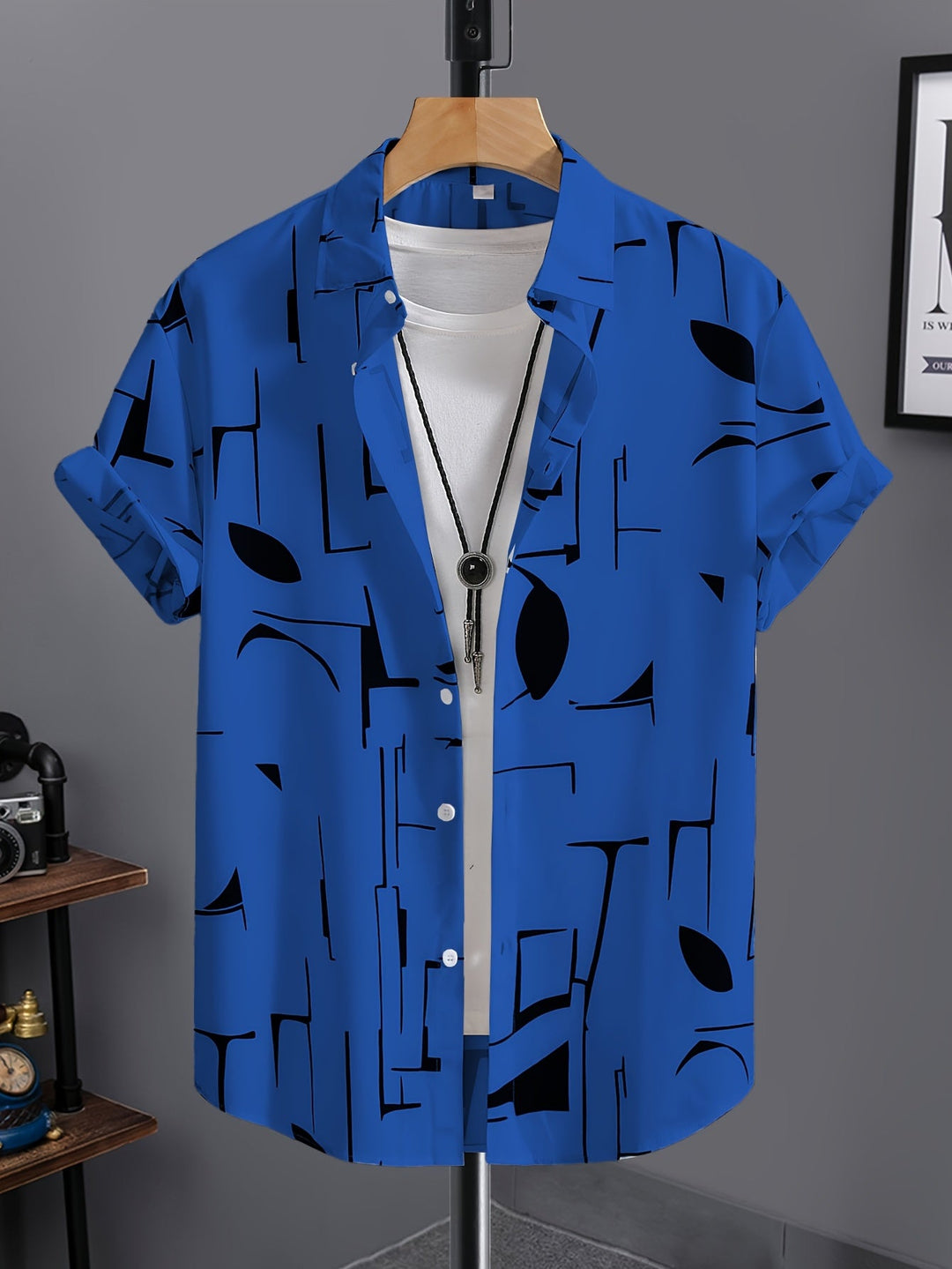 Calder | Men's Beach Print Short Sleeve Shirt