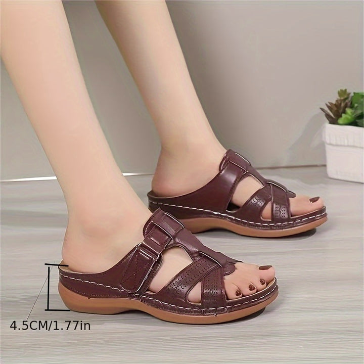 Lyra | Criss-Cross Strap Wedge Sandals