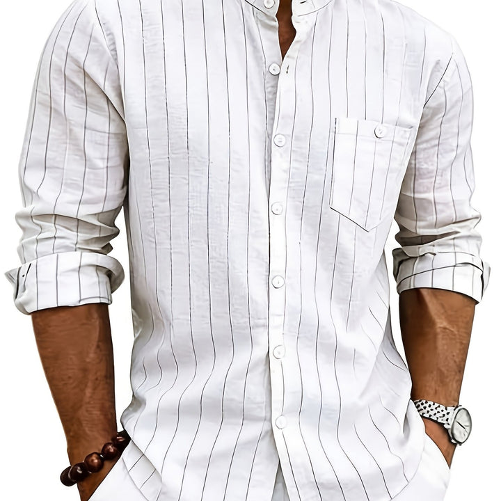 Auden | Men's Retro Striped Linen Shirt
