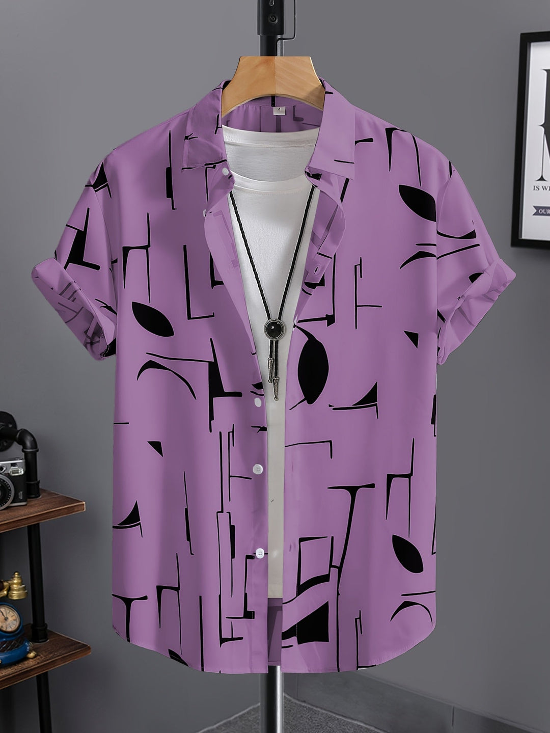 Calder | Men's Beach Print Short Sleeve Shirt